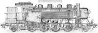 Dampflokomotive im Schnitt